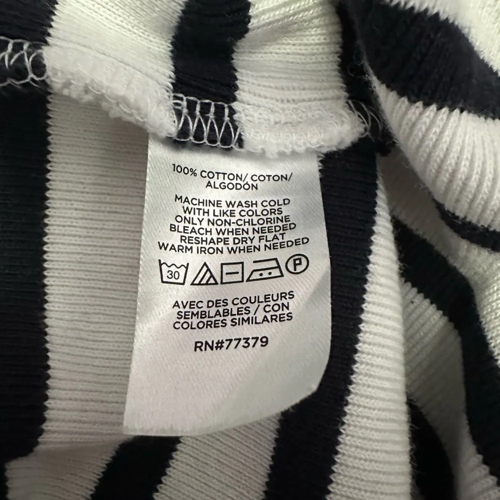Ann Taylor Navy and White Striped Long Sleeve Tee - Picture 6 of 6